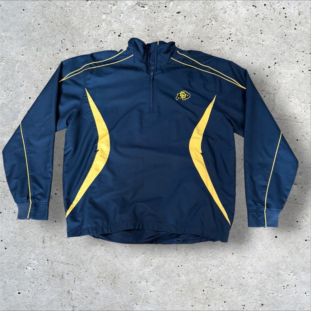 Colorado Buffaloes Mens Medium 1/4 Zip Pullover Windbreaker Jacket CU NCAA